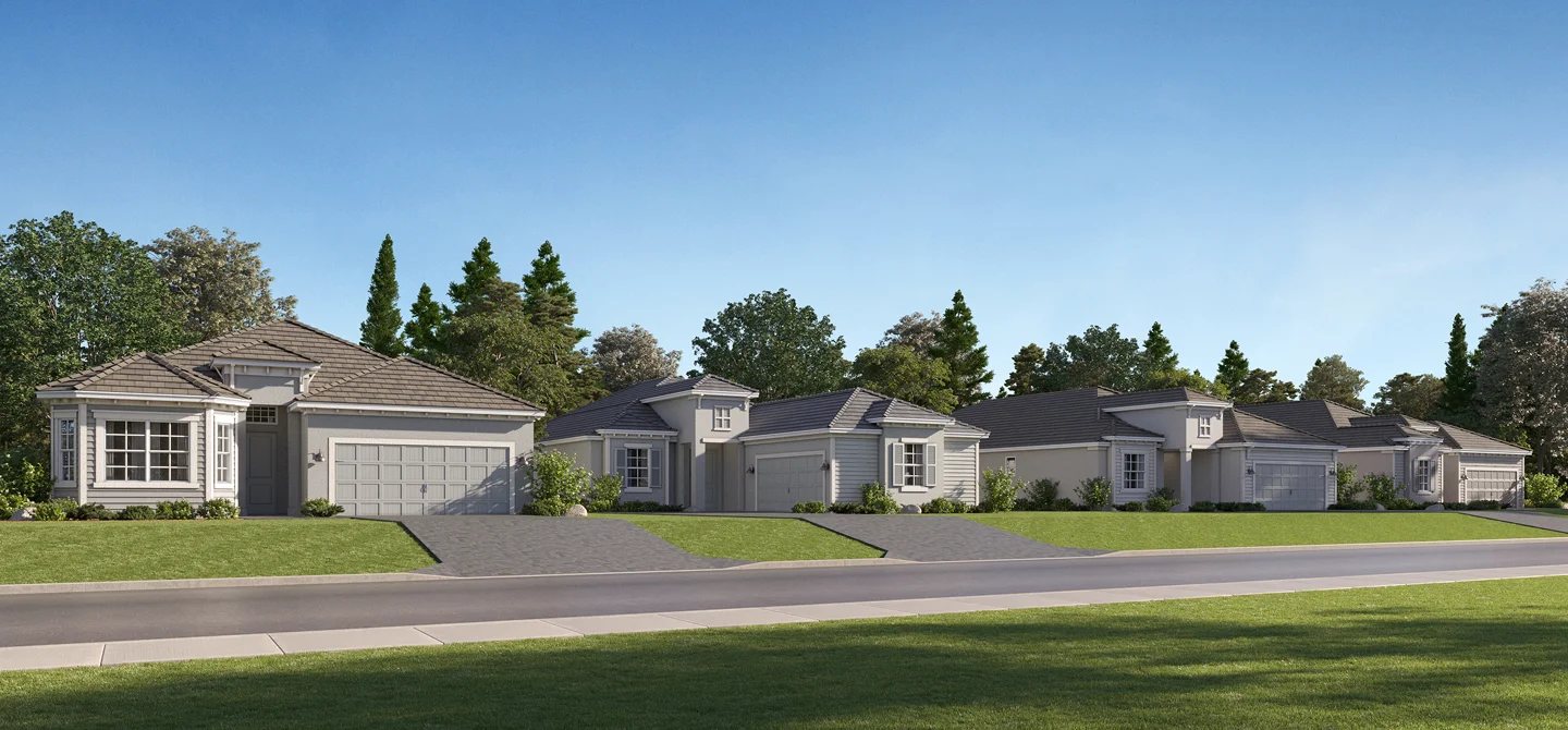 Front elevation of a new Lennar home at Stillwater at Lakewood Ranch