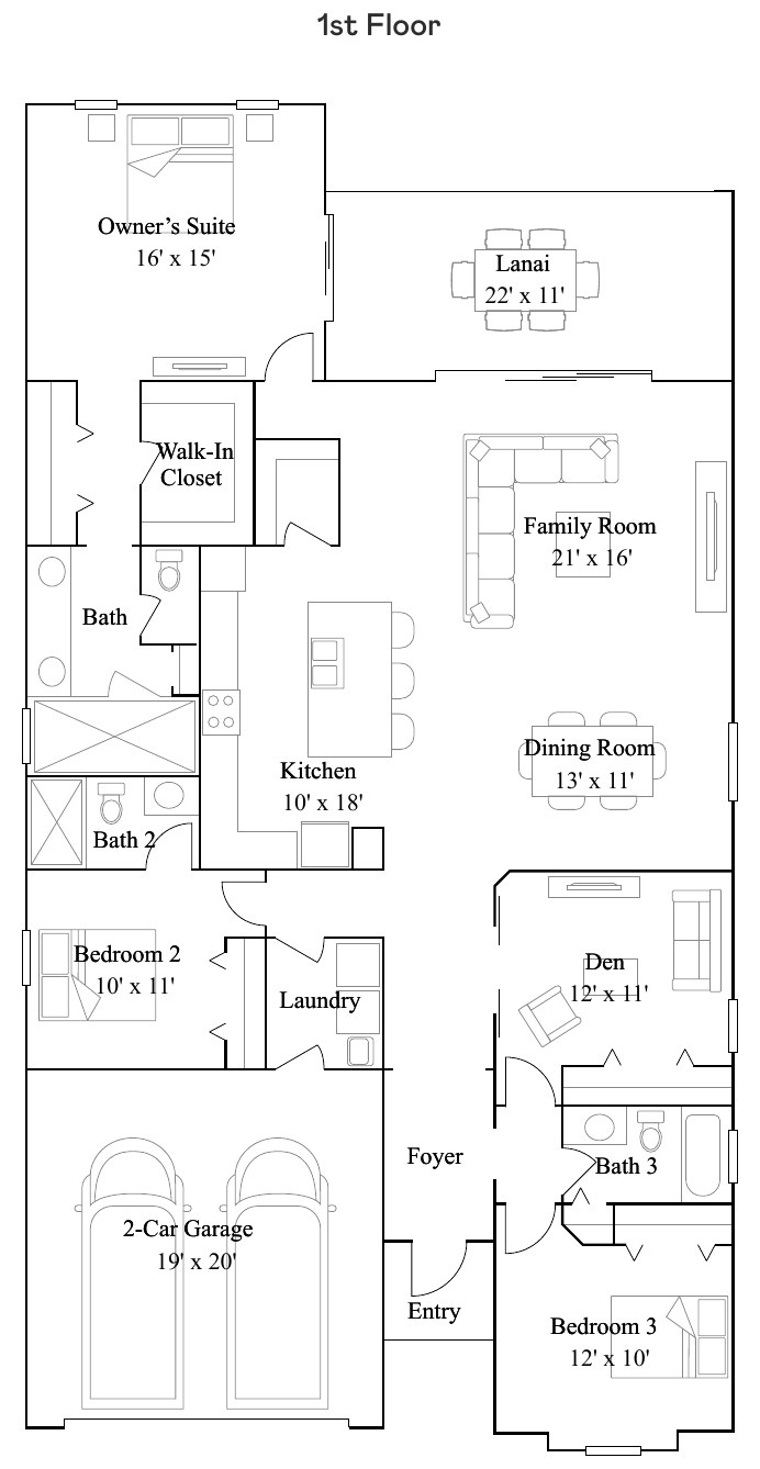 Floor plan drawing of the Maria