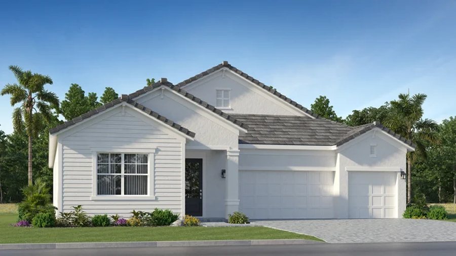 Front elevation rendering of the Richmond home design at Stillwater