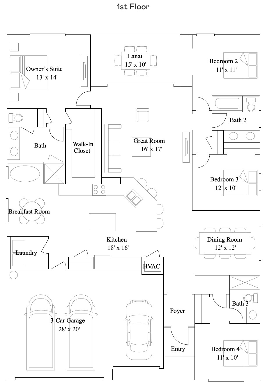 Floor plan drawing of the Stanford