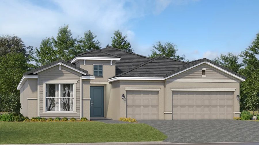 Front elevation rendering of the Summerville home design at Stillwater