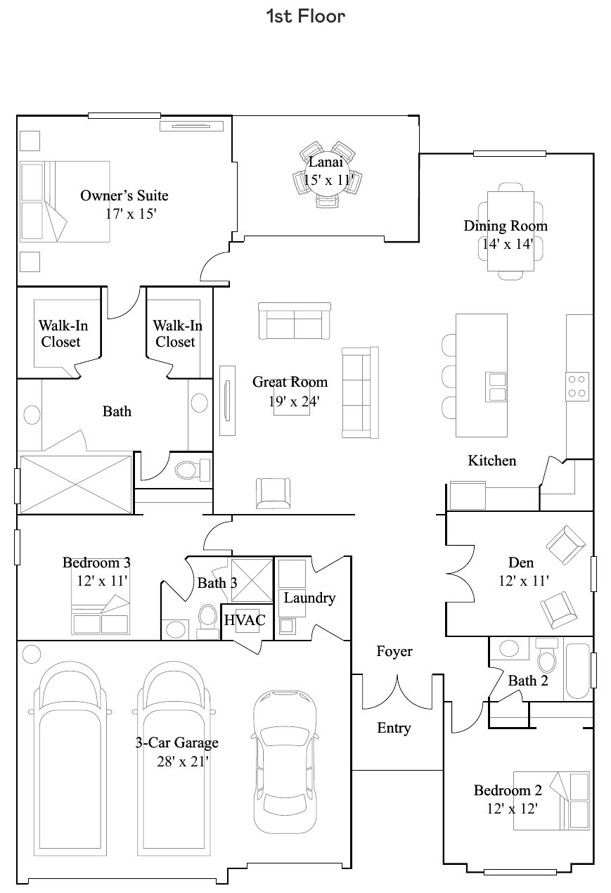 Floor plan drawing of the Summerville